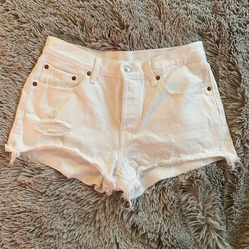 NEW levis 501 white shorts